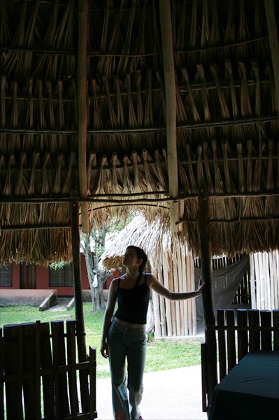 Столовая (вид крыши изнутри). Особенности плетения пальмовых лис